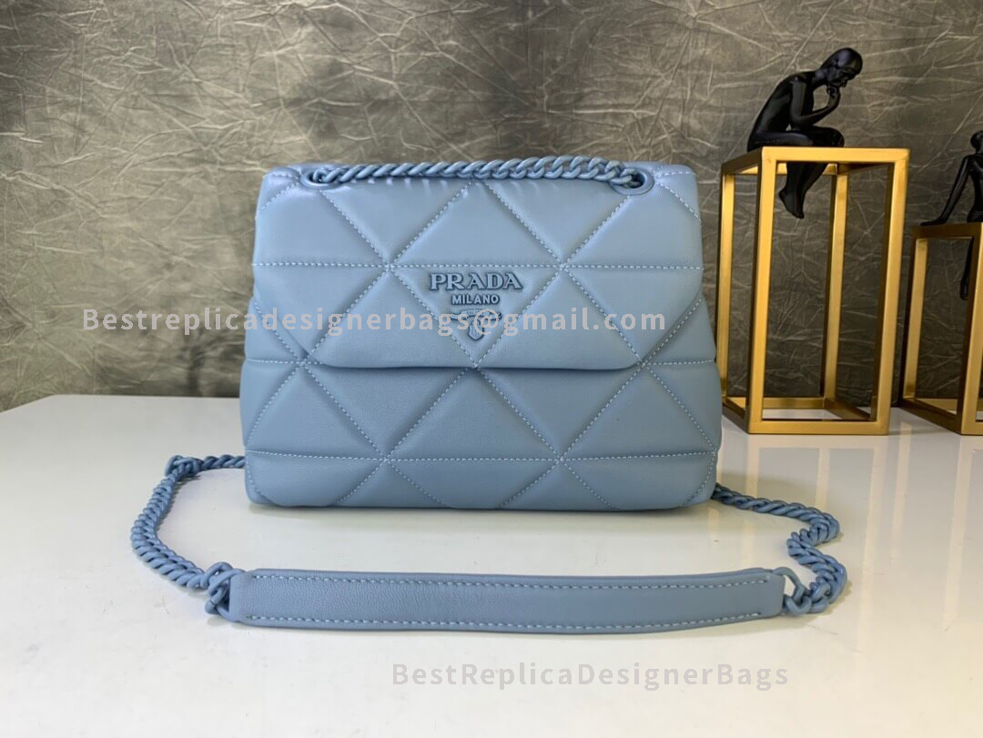 Prada Spectrum Nappa Medium Blue Leather Shoulder Bag 233
